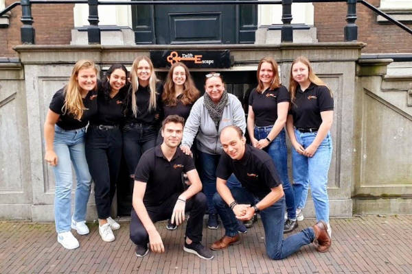 Het DelftEscape team bij DelftEscape